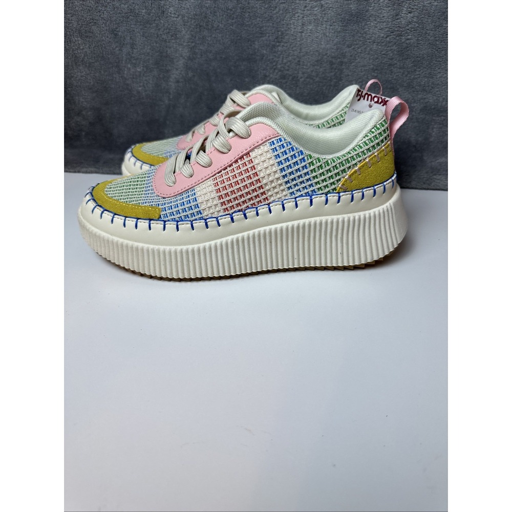 Nicole Miller New York Mixed Media Brita Platform Patch Sneaker Shoes NEW 7 - Picture 6 of 16